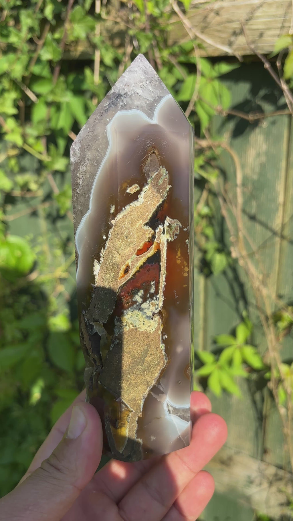 Natural Agate Druzy Point | Premium Brazilian Crystal Tower | Polished Mineral Specimen | Luxury Home Decor