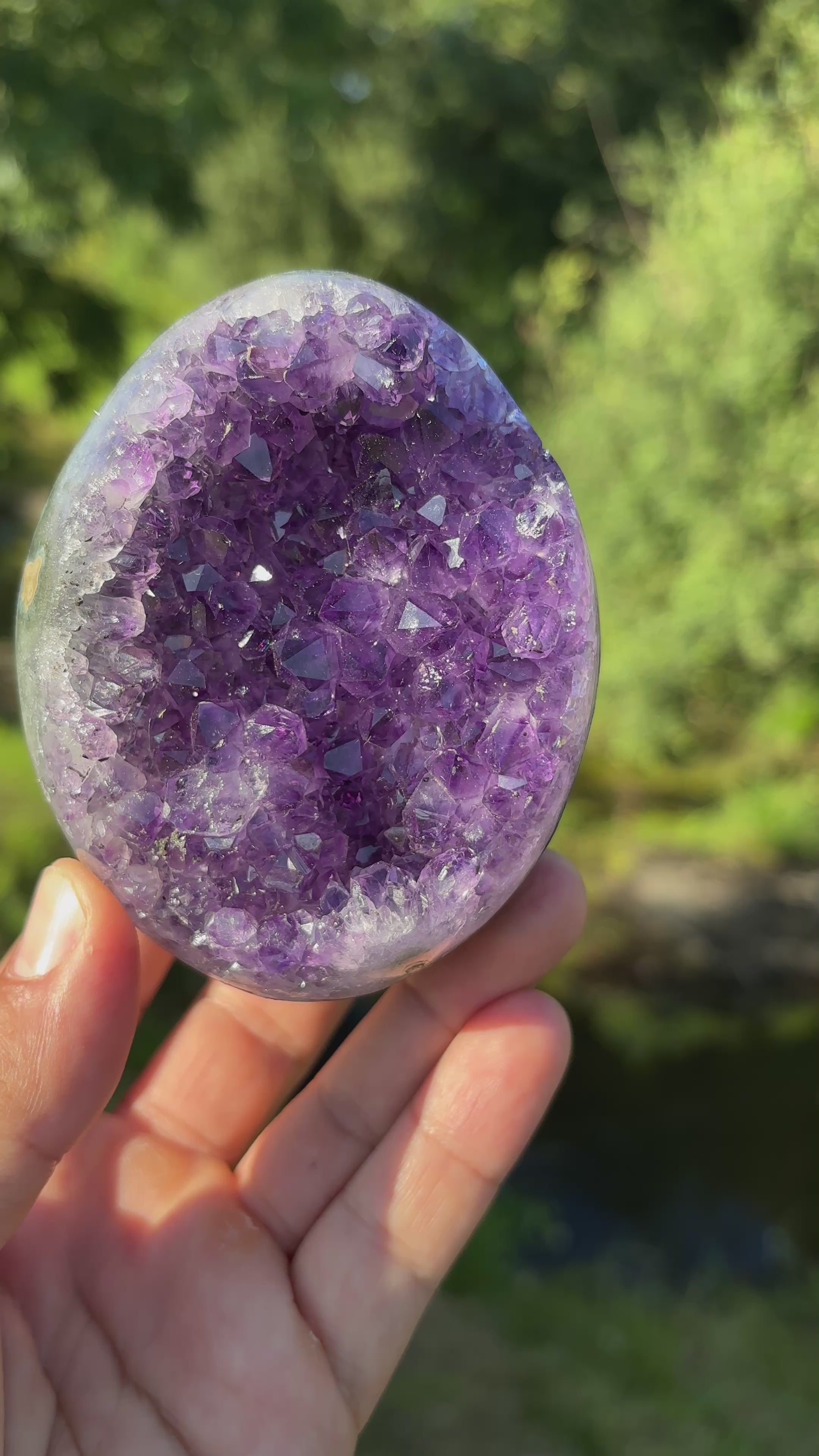 Stunning Egg Shape Amethyst Geode | Extra Quality Deep Purple Brazilian Crystal | Luxury Mineral Specimen