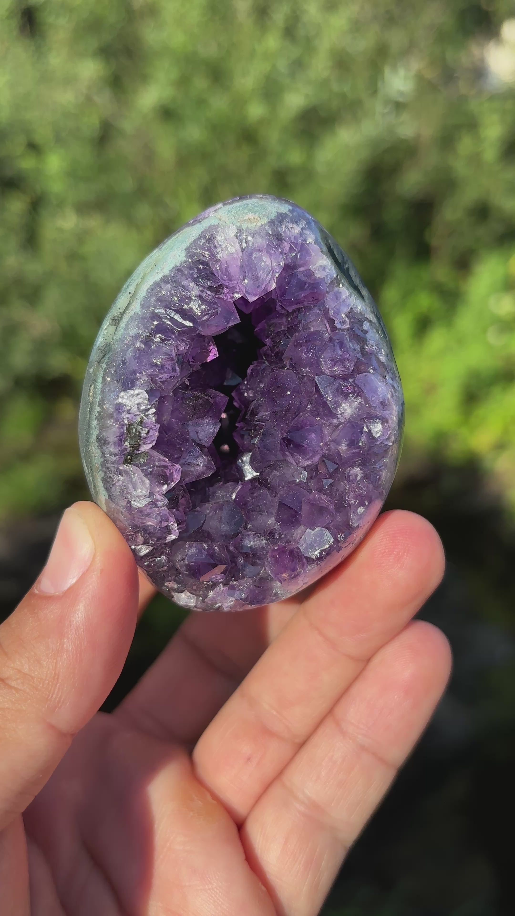Stunning Egg Shape Amethyst Geode | Extra Quality Deep Purple Brazilian Crystal | Luxury Mineral Specimen