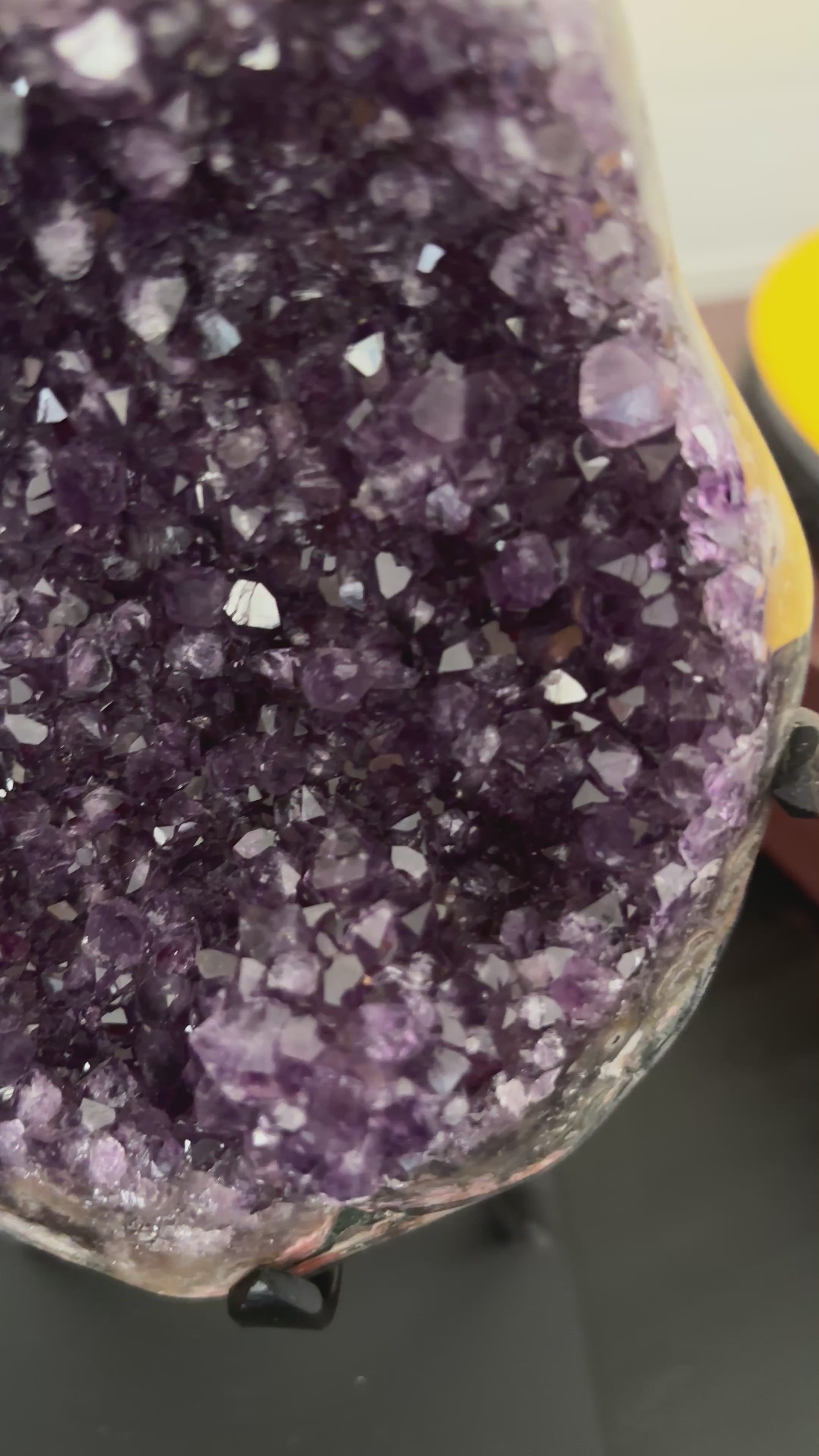 Natural Amethyst Geode on Stand | Premium Brazilian Crystal Display | Large Collector Mineral | Luxury Home Decor