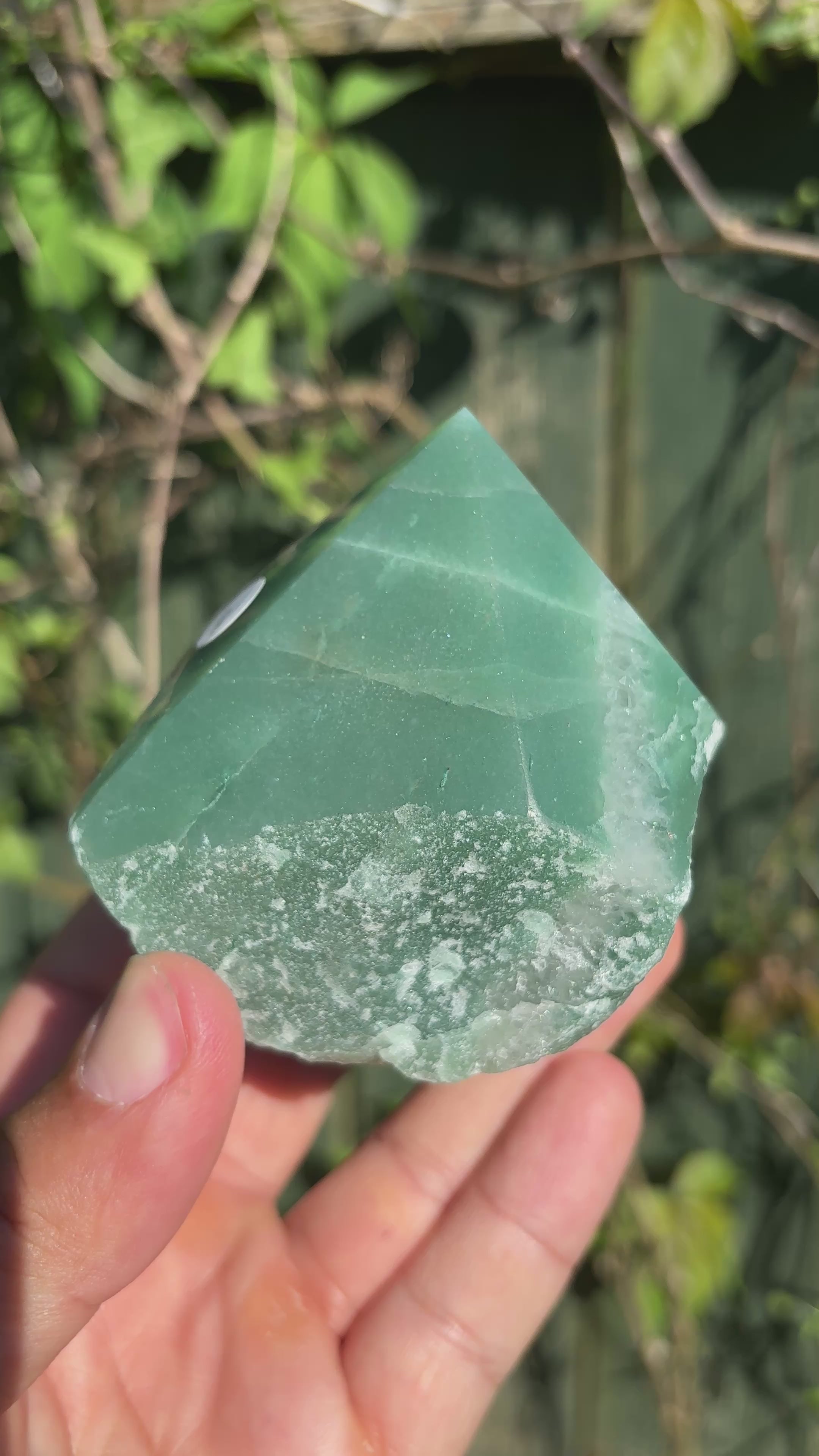 Green Quartz Cut Base | Extra Quality Brazilian Crystal | Polished Free Standing Mineral Specimen | Home Decor