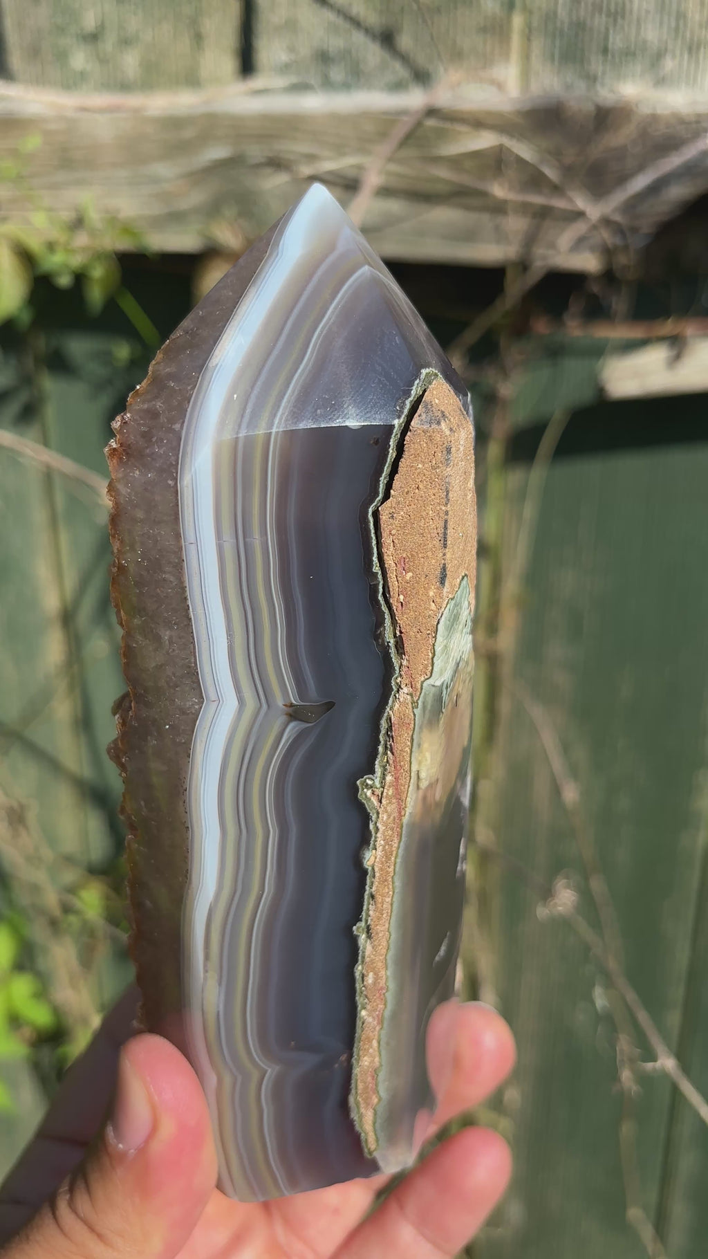 Natural Agate Druzy Point | Premium Brazilian Crystal Tower | Polished Mineral Specimen | Luxury Home Decor