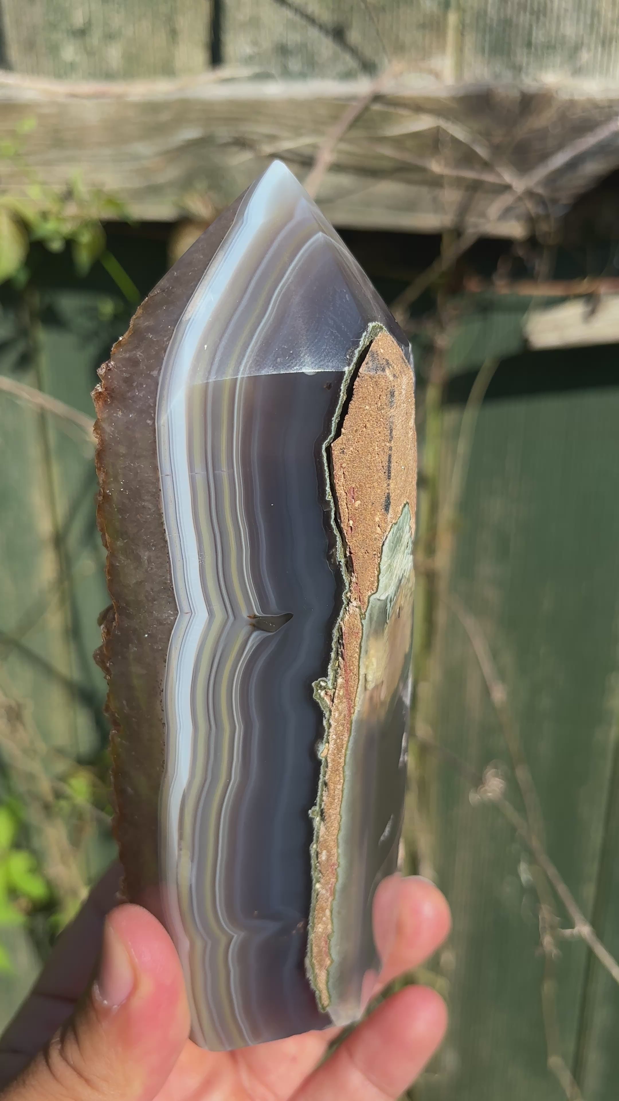Natural Agate Druzy Point | Premium Brazilian Crystal Tower | Polished Mineral Specimen | Luxury Home Decor