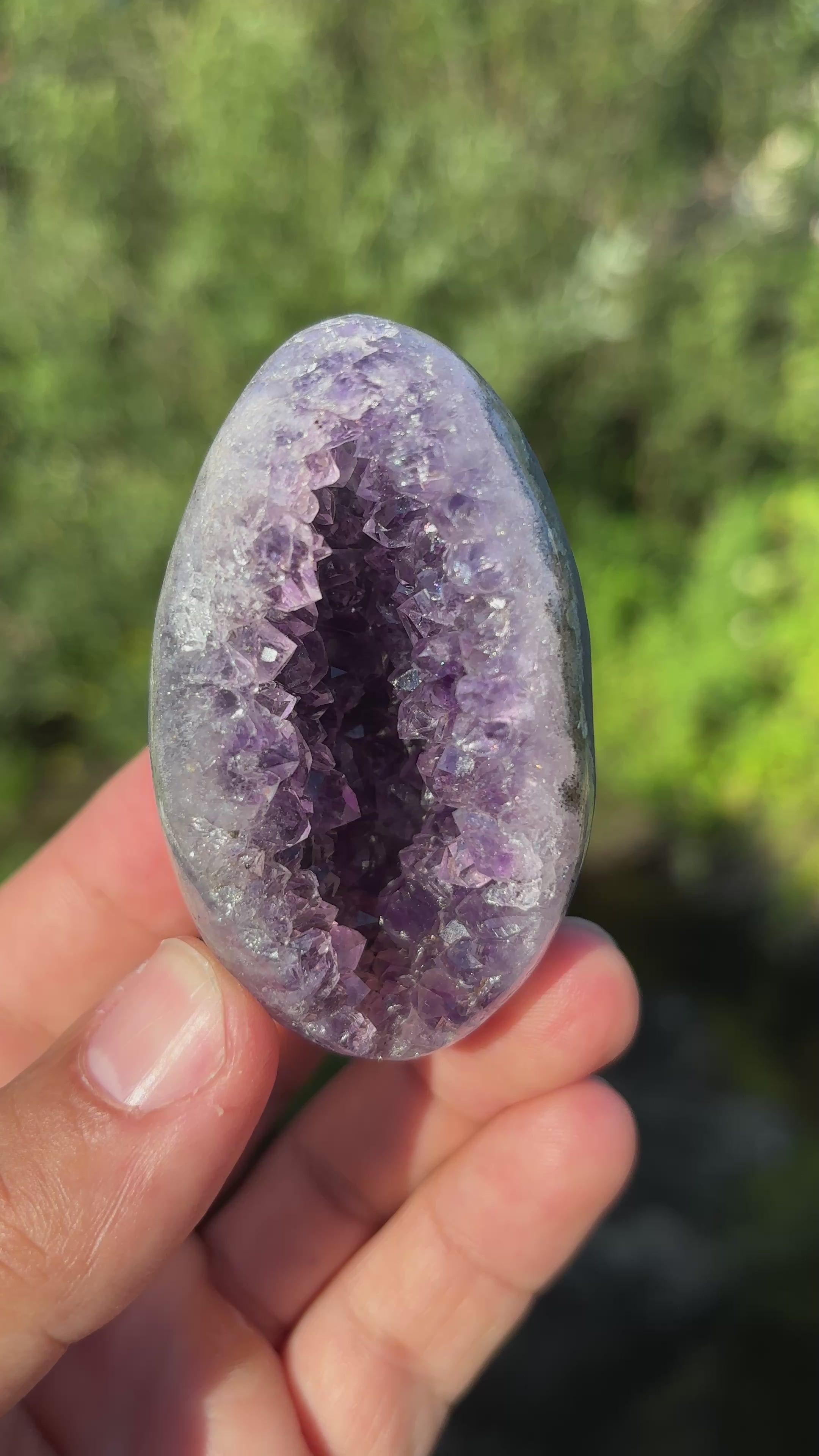 Stunning Egg Shape Amethyst Geode | Extra Quality Deep Purple Brazilian Crystal | Luxury Mineral Specimen