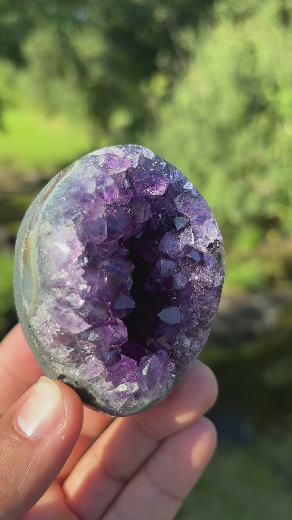 Stunning Egg Shape Amethyst Geode | Extra Quality Deep Purple Brazilian Crystal | Luxury Mineral Specimen