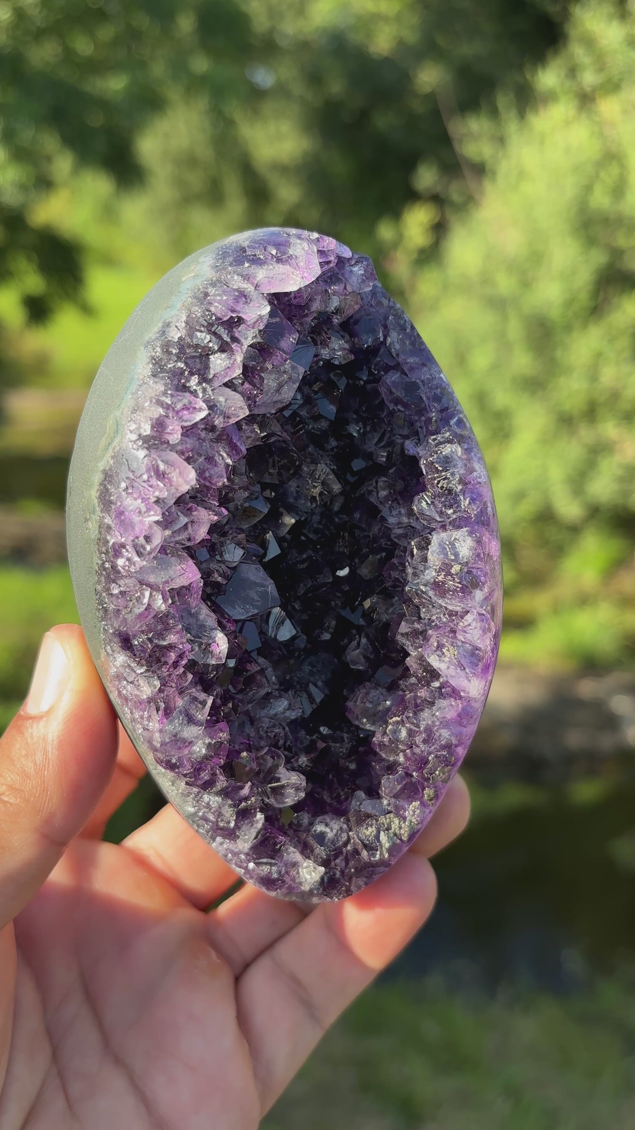Stunning Egg Shape Amethyst Geode | Extra Quality Deep Purple Brazilian Crystal | Luxury Mineral Specimen