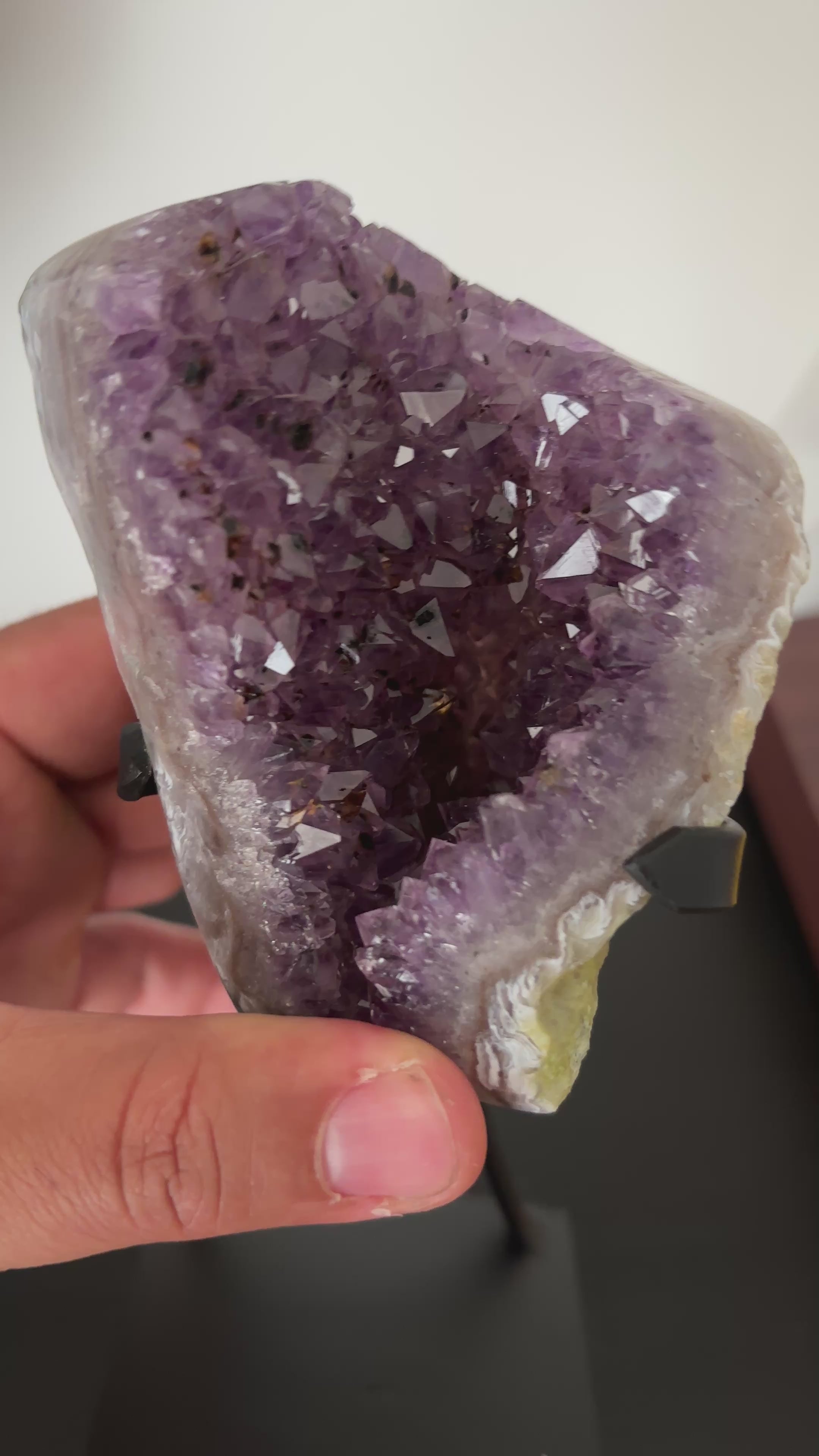 Natural Amethyst Geode on Stand | Premium Brazilian Crystal Display | Large Collector Mineral | Luxury Home Decor
