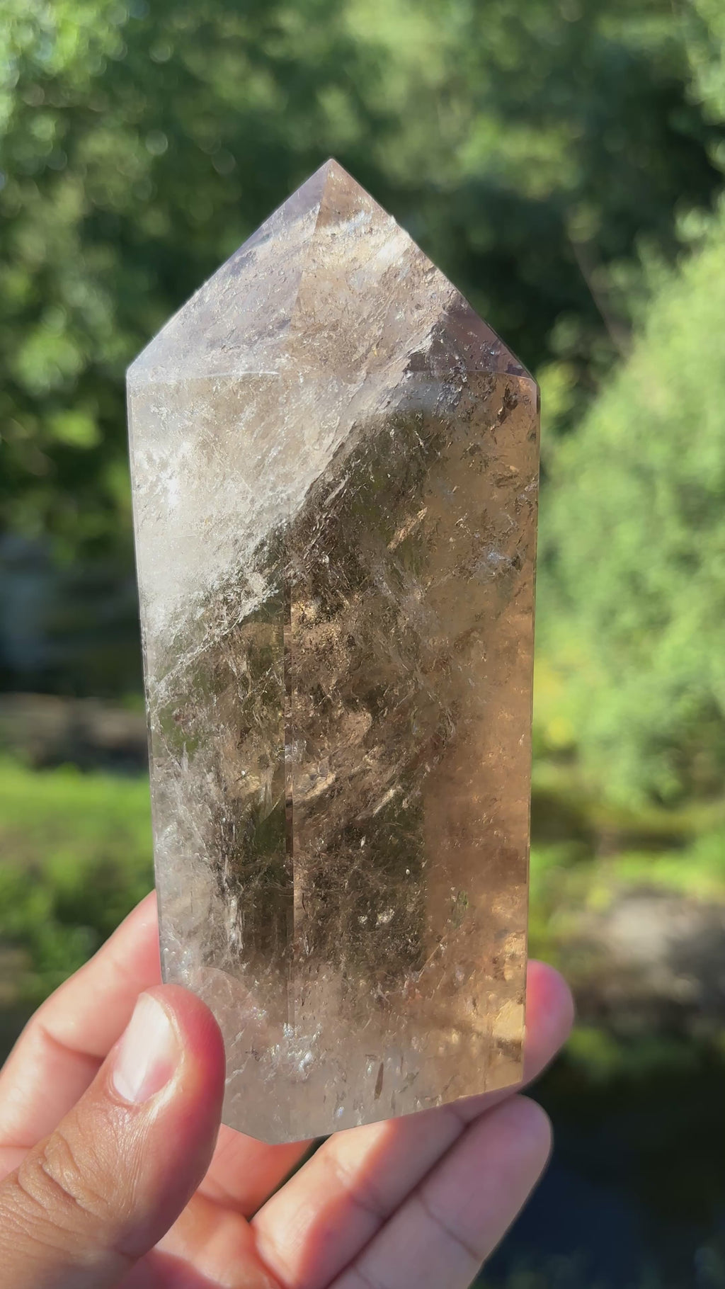 Large Extra Quality Polished Smoky Quartz Point | Natural Brazilian Smoky Crystal Tower | Premium Home Decor Mineral Specimen