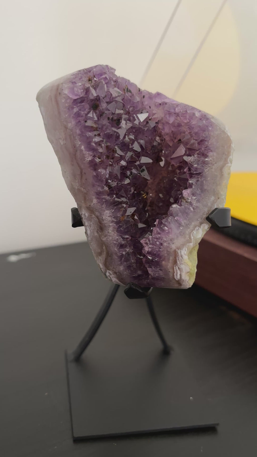 Natural Amethyst Geode on Stand | Premium Brazilian Crystal Display | Large Collector Mineral | Luxury Home Decor